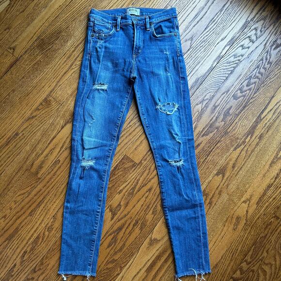 AGolde A Golde Blue Sophie High-Rise Distressed Skinny Jeans Size 24 - Picture 4 of 16